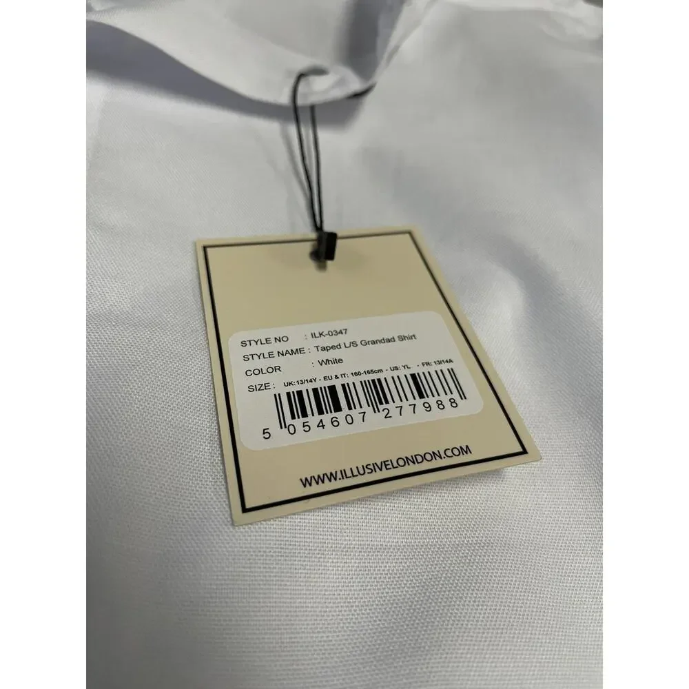 ILLusive London Shirt Boys 13-14 Button Up White Long Sleeve N49